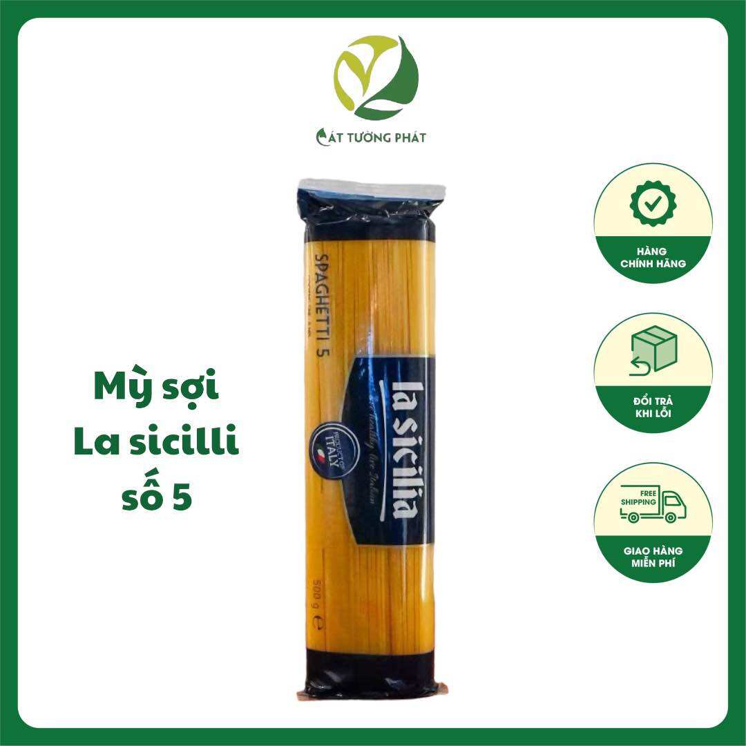 La Sicilia – Mỳ sợi dài tròn – Spaghetti – Italia số 5 (500g x 24 pcs/crt)