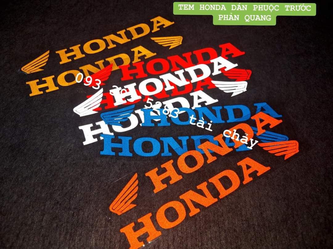 [ 1 CẶP ] TEM HONDA DÁN PHUỘC TRƯỚC PHẢN QUANG ( 1 CẶP )