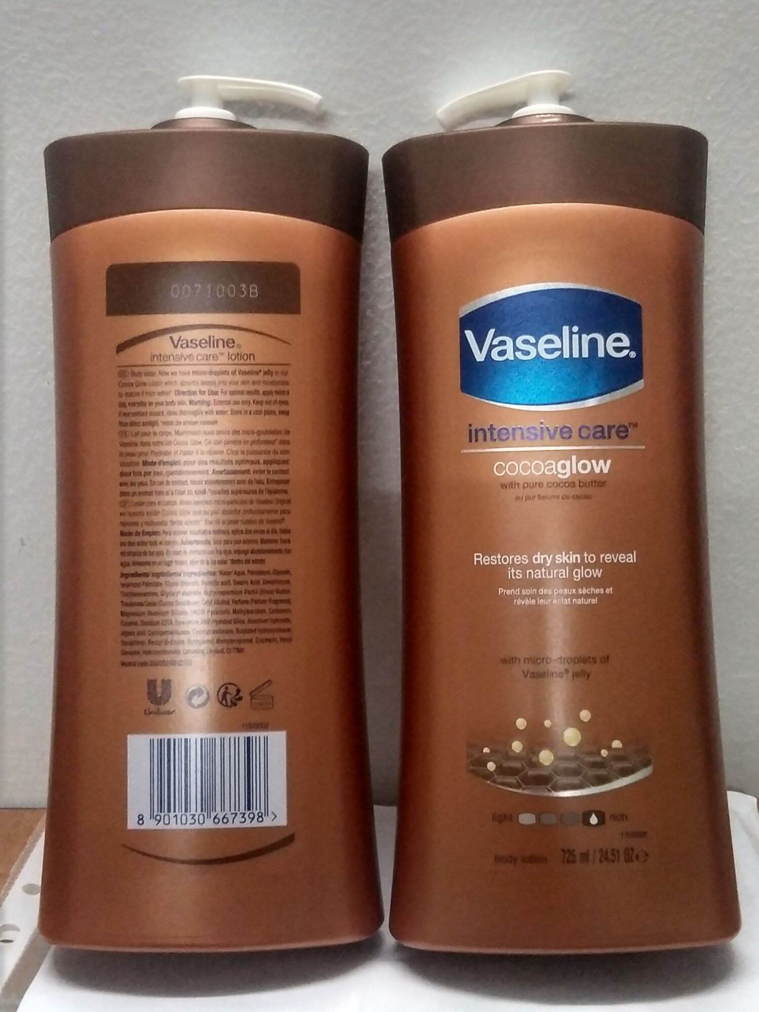 SỮA DƯỠNG THỂ VASELINE - Intensive Care Cocoa Glow Body Lotion 725ml ( Nâu )