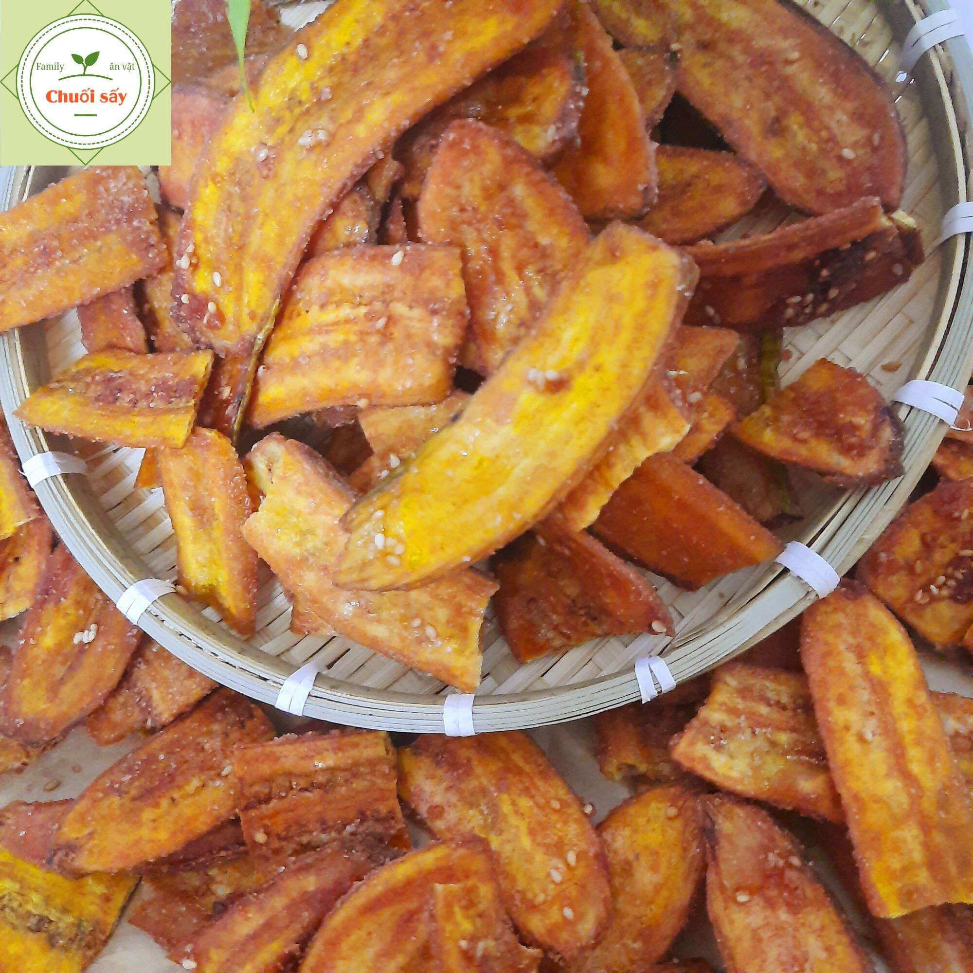 Chuối Sấy Giòn Mè Gừng - Túi 380gr
