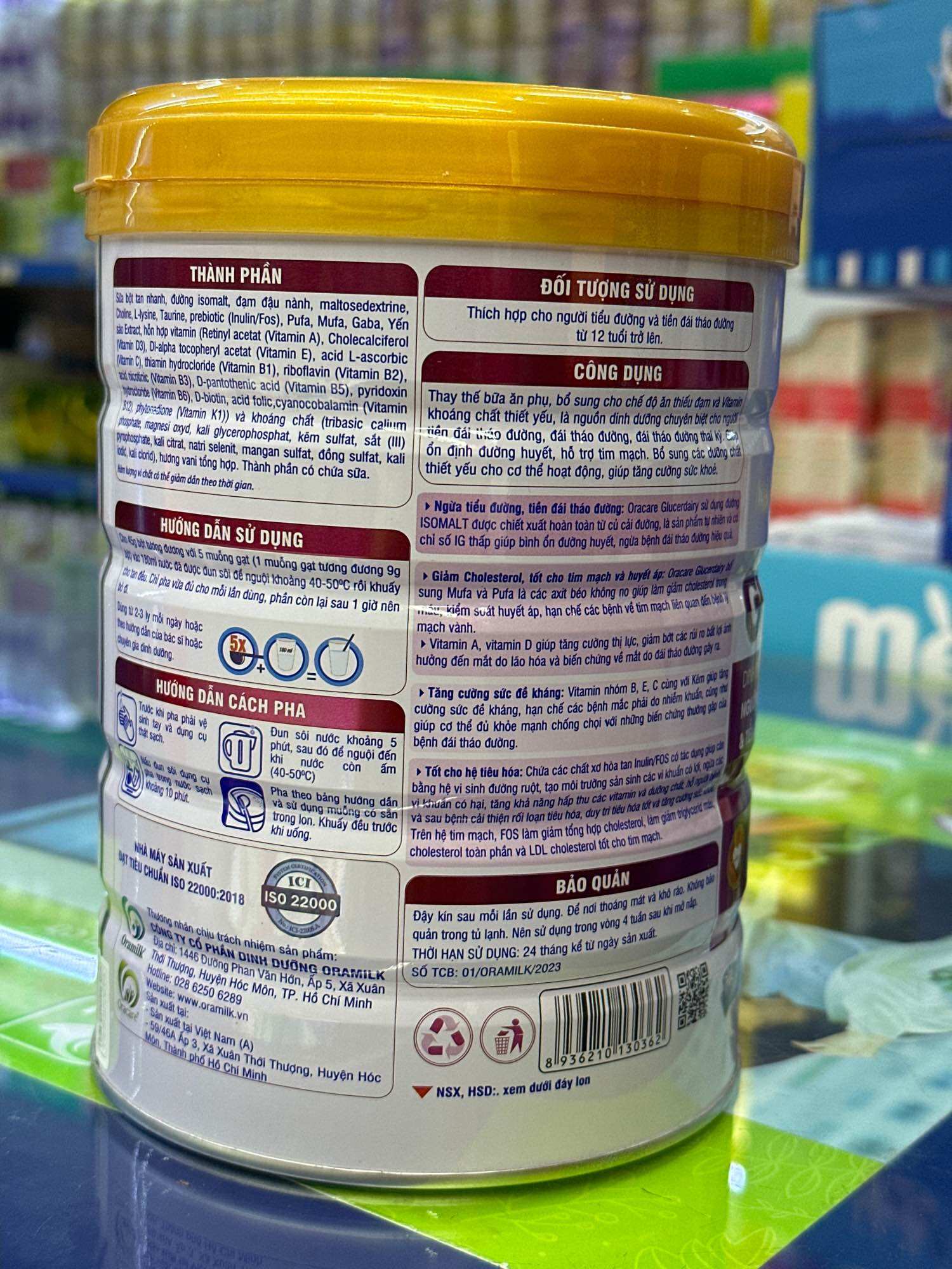 SỮA BỘT ORACARE GLUCER Dairy 900g