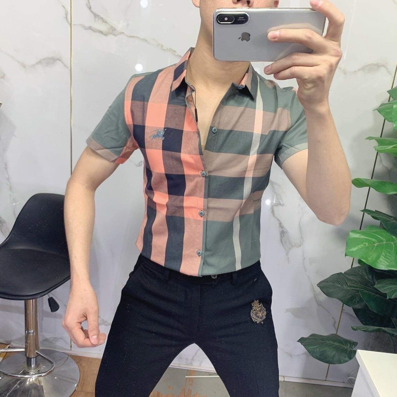 Áo Sơ Mi Cộc Kẻ BBR Hàng Super