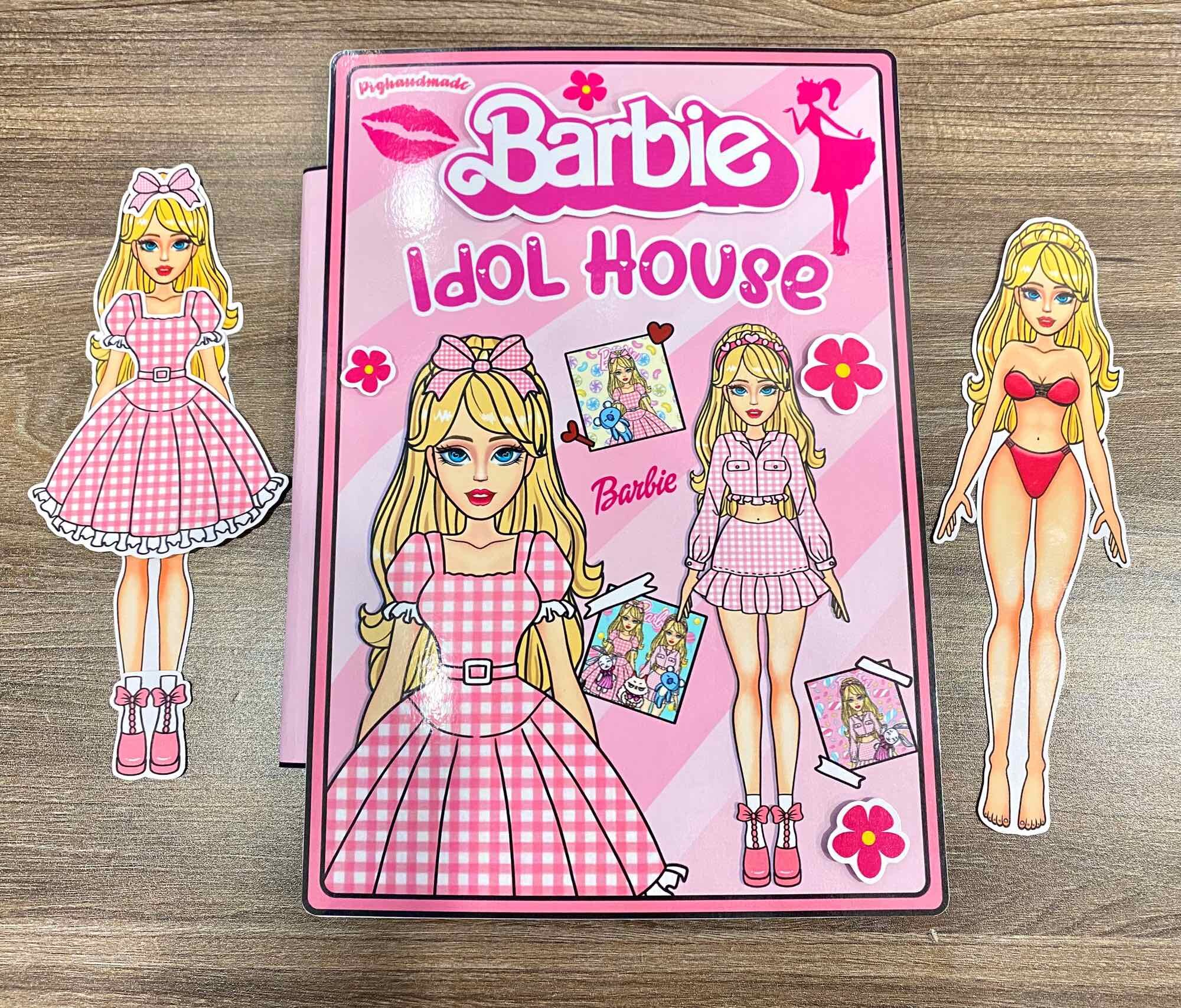 Sổ nhà búp bê giấy Búp bê Barbie- Pighandmade