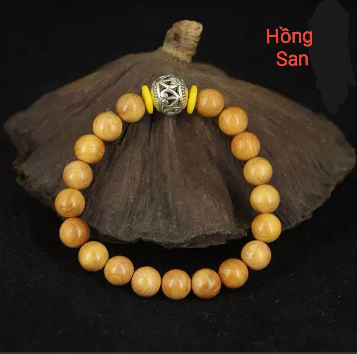 Vòng gỗ danh mộc nam nữ nạm charm bạc