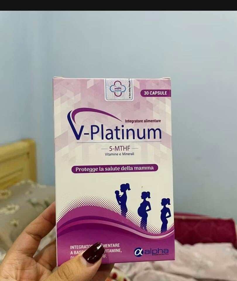 [Date 2028] V 5MHF Platium Bổ Sung Sắt, Acid Folic Cho Mẹ Trước, Trong Và Sau Thai Kỳ Hộp 30 viên