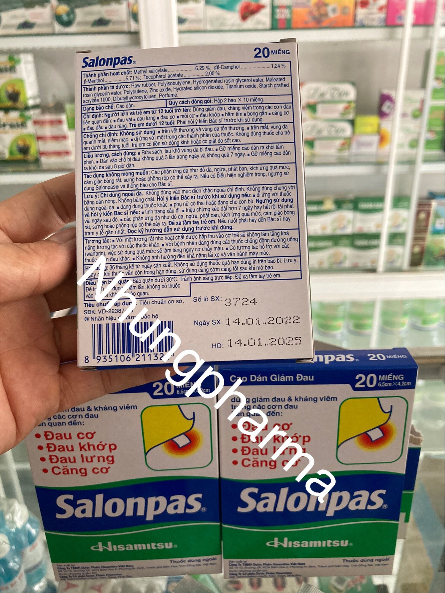 Dán salonpas-hỗ trợ đau,nhức