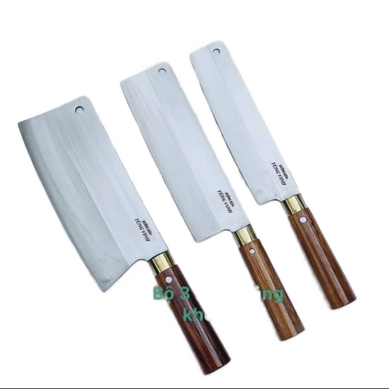 Bộ dao thép nhíp không rỉ nguyên chất chống dính nhà bếp cao cấp con dập vân 2 mặt