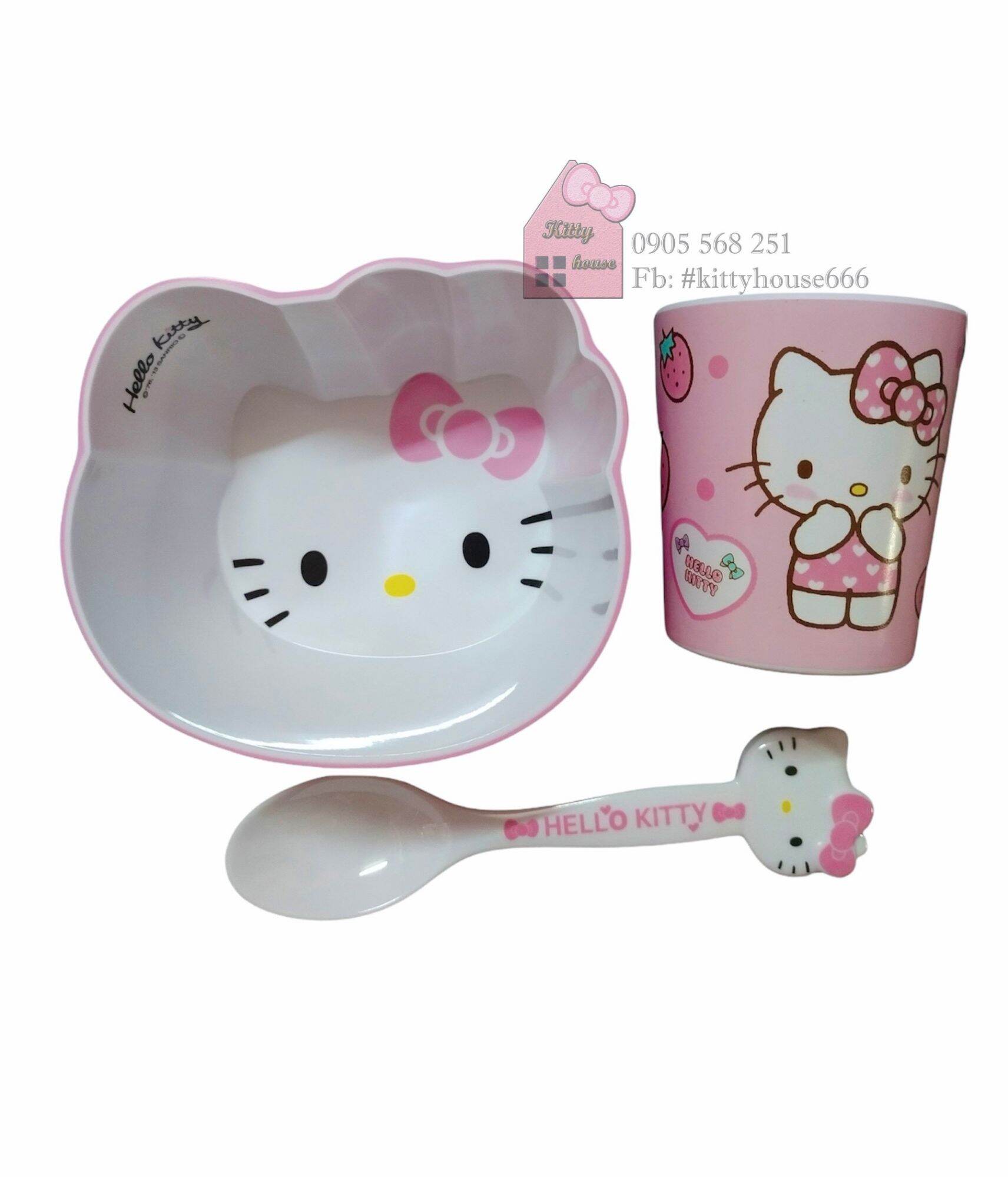 🌸COMBO TÔ/CHÉN LY MUỖNG HELLO KITTY