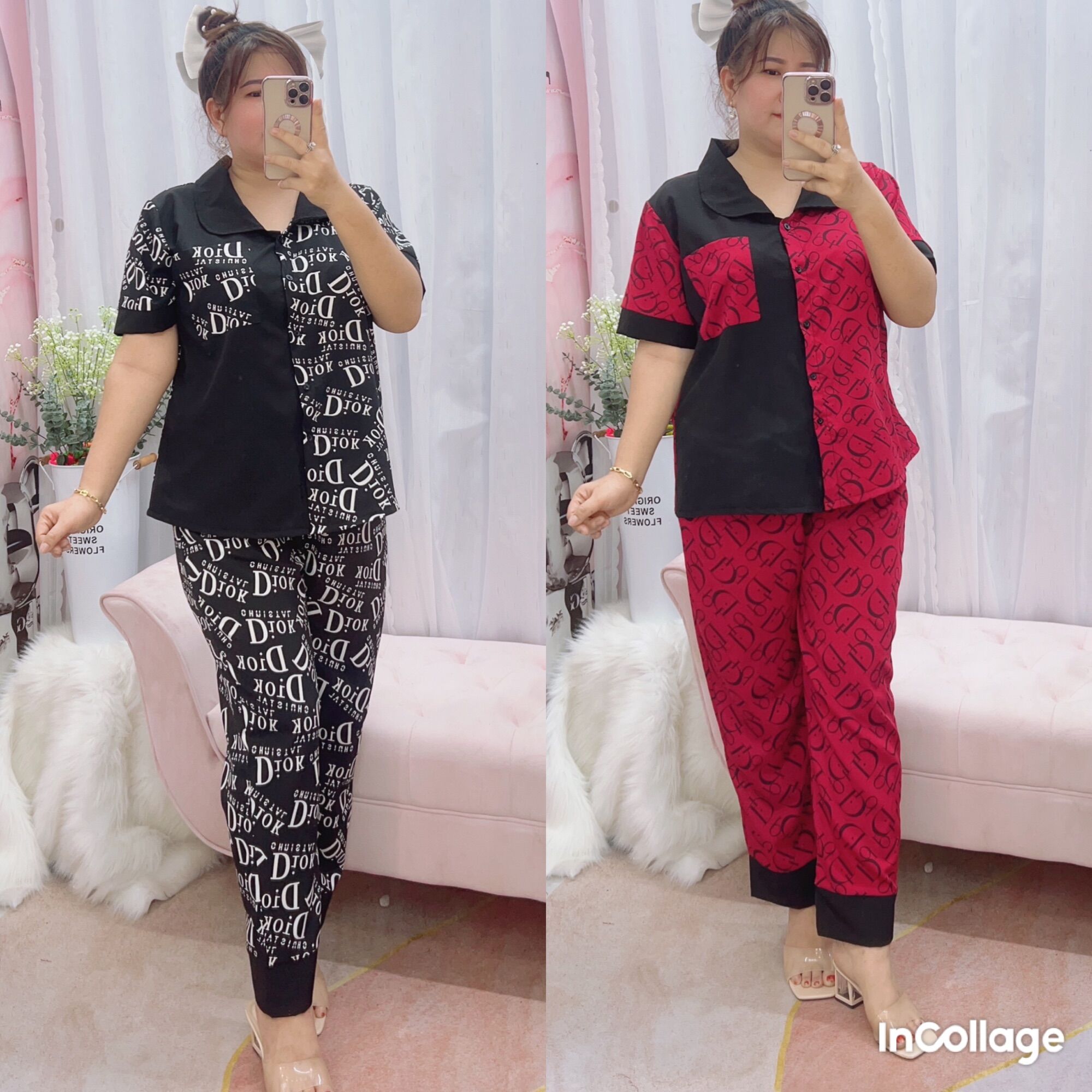 Pirama phối túi hoạ tiết siêu sang