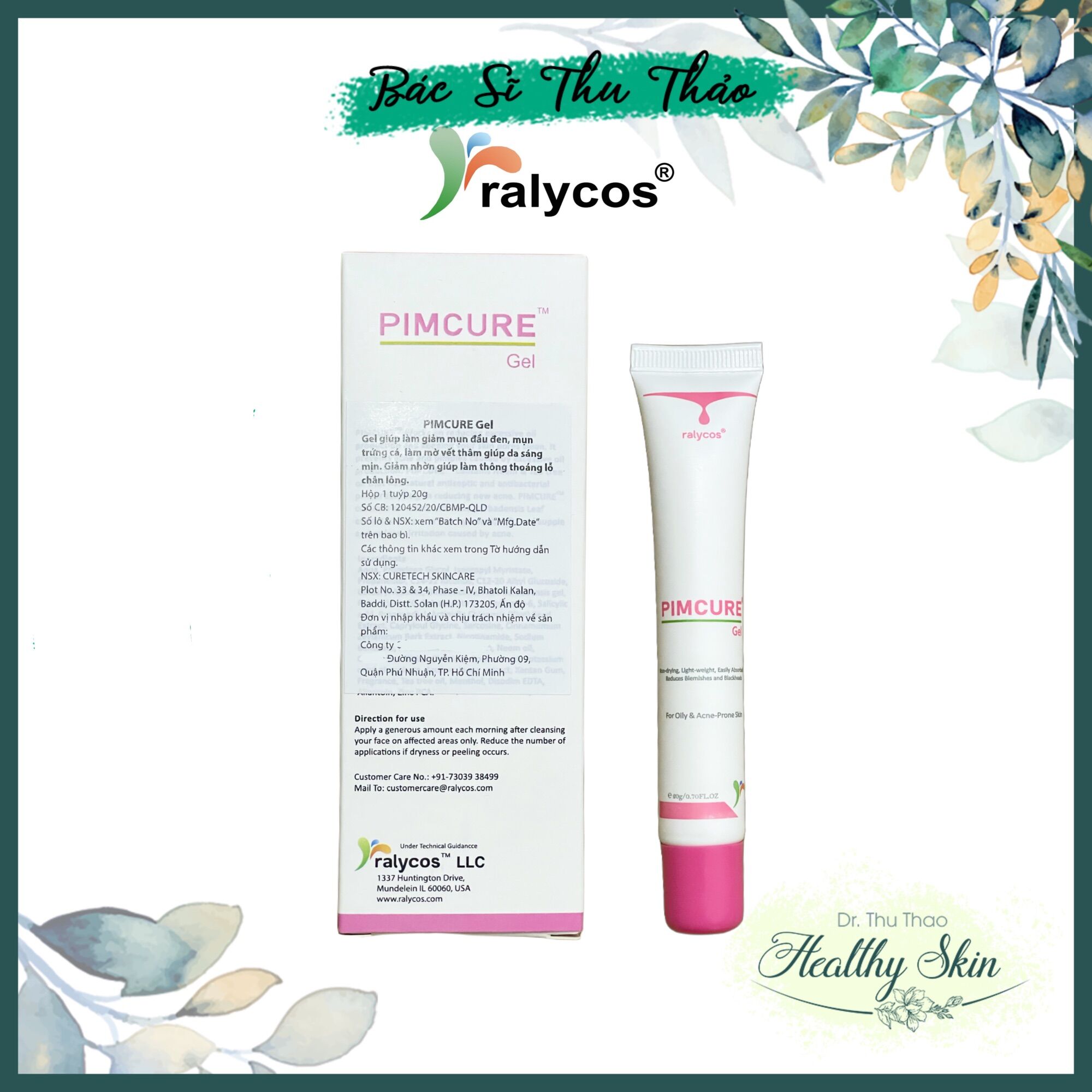 [20g] Gel Chấm Mụn Pimcure giảm mụn ngừa thâm
