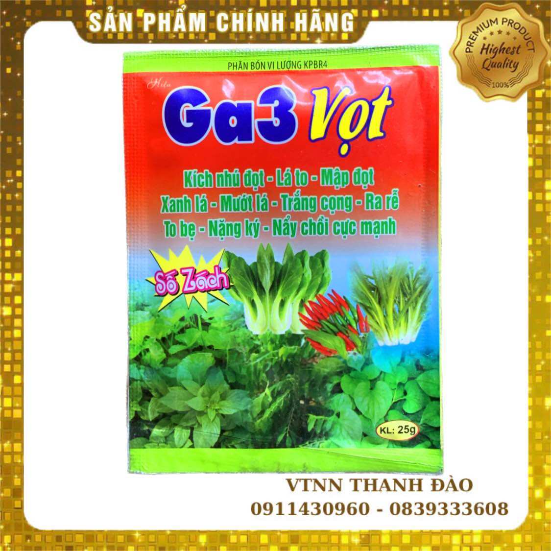 Phân bón lá ga3 vọt to bẹ, nặng kí, nhảy chồi cực mạnh, lá to, mập đọt| gói 25g