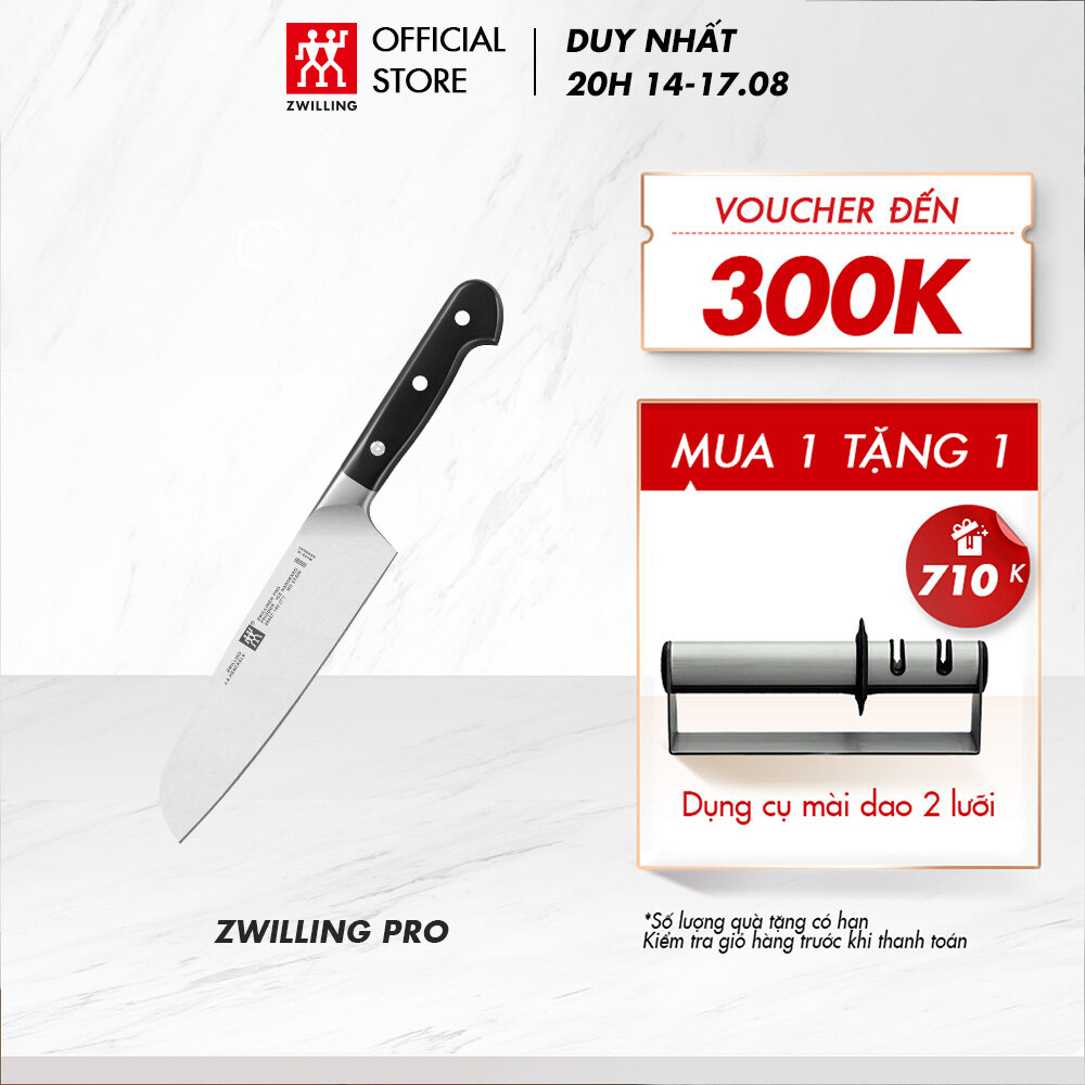 Dao làm bếp Santoku ZWILLING Pro 18cm - sản xuất tại Đức, bằng thép không gỉ nguyên khối cao cấp