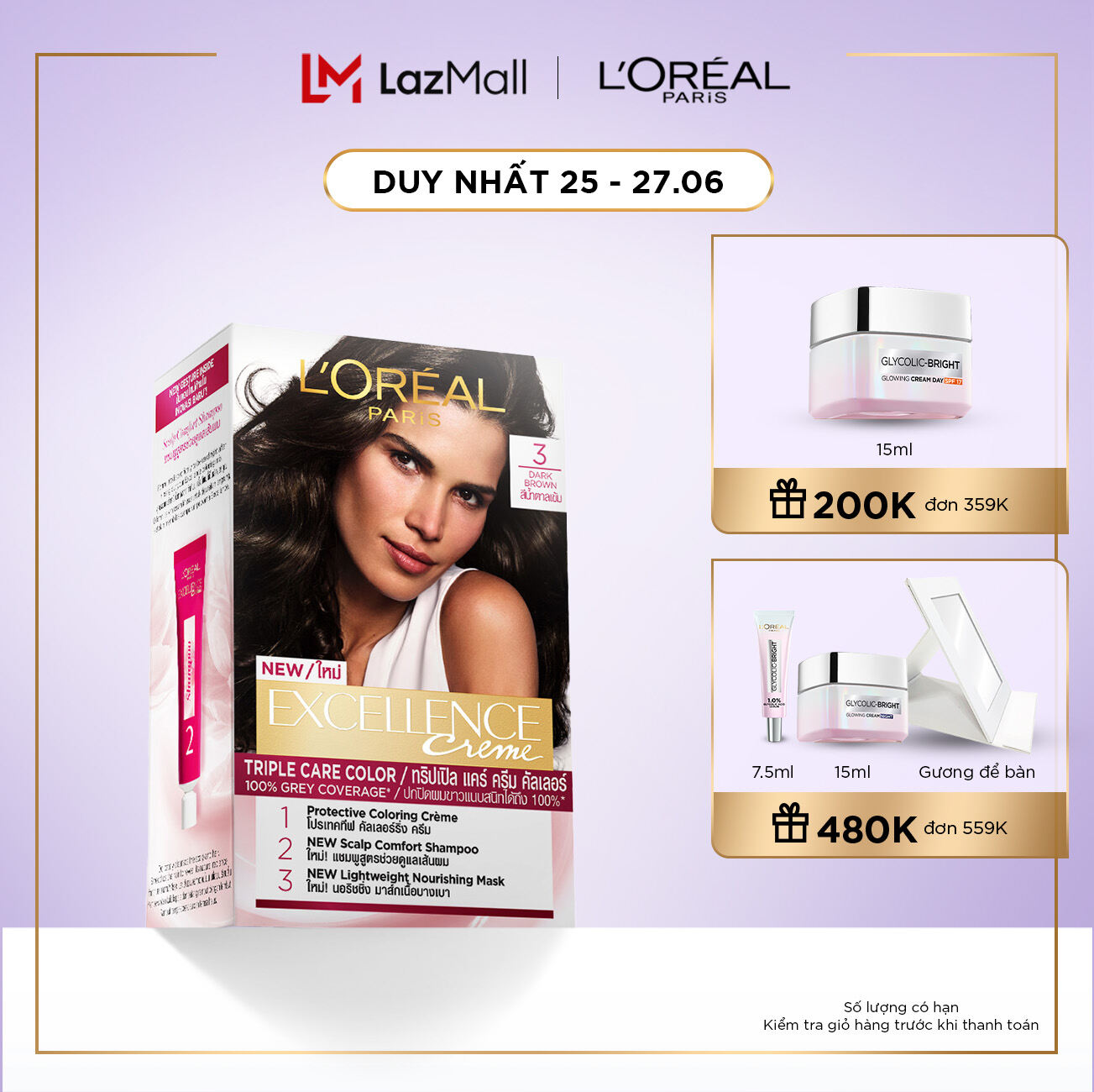 Màu nhuộm dưỡng tóc phủ bạc L'Oreal Paris Excellence Crème 172ml