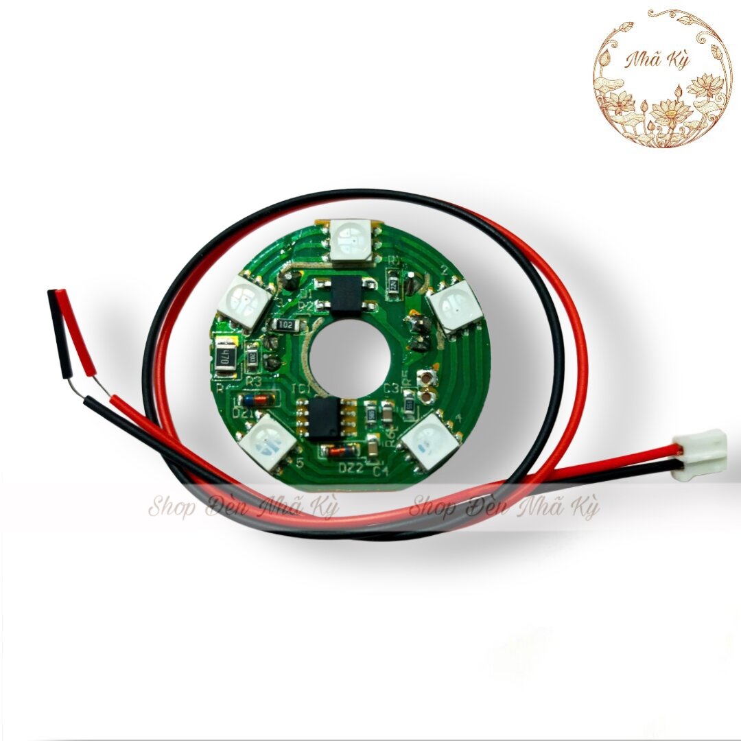 Mạch đèn thờ pha lê , mạch led thay thế, mạch đèn thờ 6 bóng siêu sáng , mạch chớp 7 màu , mạch màu vàng có kèm dây ghim