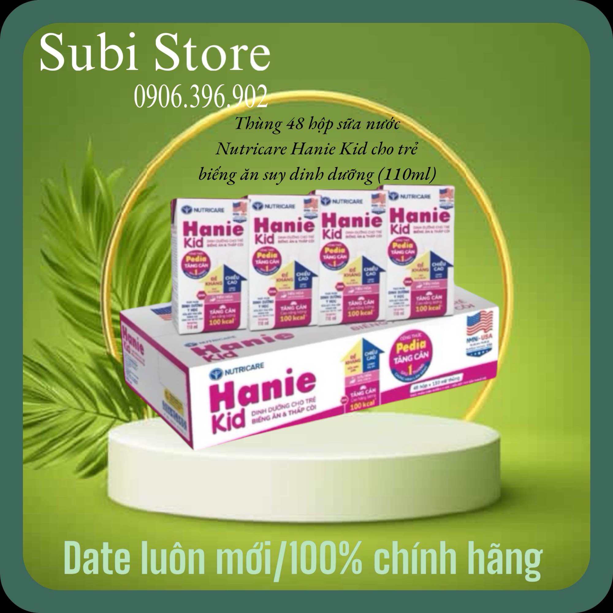 Thùng 48 hộp sữa nước Nutricare Hanie Kid cho trẻ biếng ăn suy dinh dưỡng (110ml)