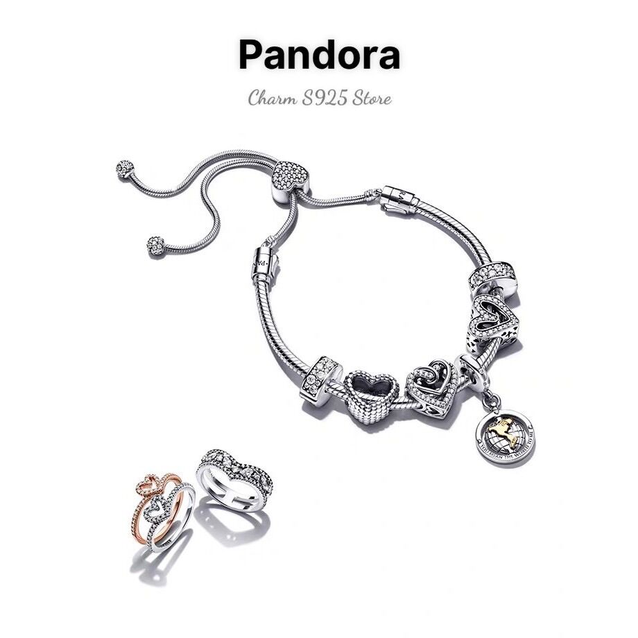CHARM PAN ALE TREO TRÁI ĐẤT VÀNG TRẮNG BẠC S925