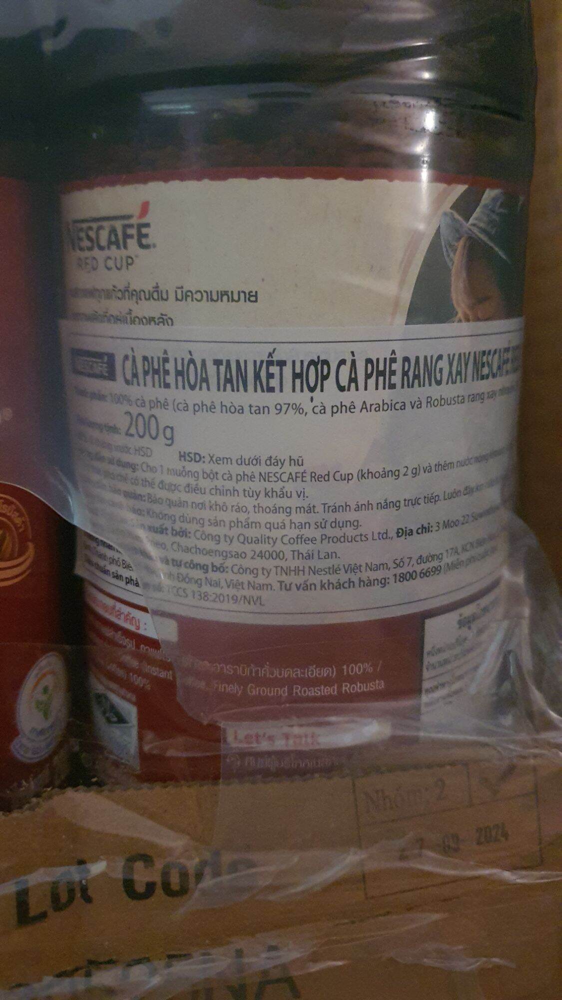 Hũ Nescafe Redcup thủy tinh 200g (mẫu mới)