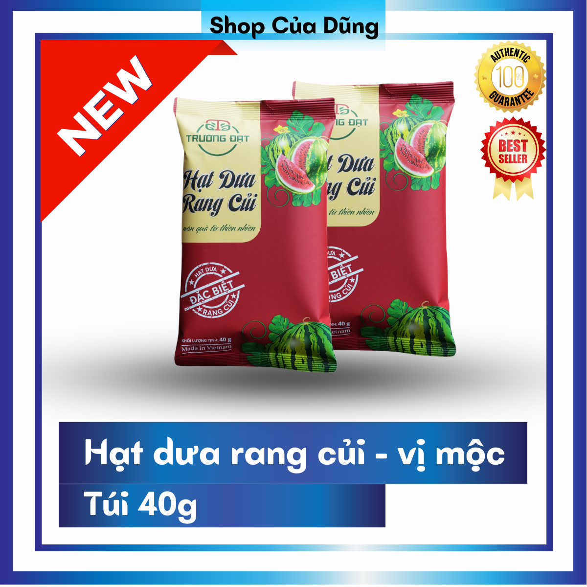Trường Đạt hạt dưa rang củi 2 vị bơ và mộc túi 40g