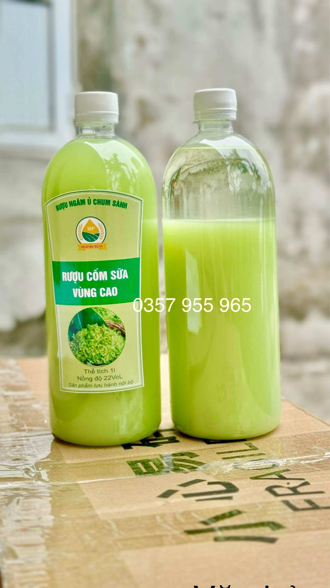 Rượu cốm sữa Hà Giang uống thơm và êm chai 1 lít