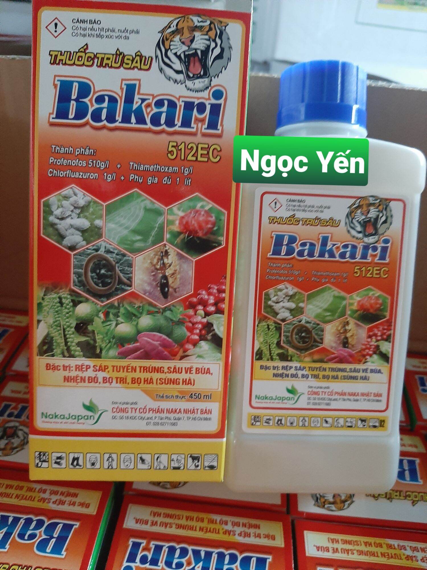 tvg20, Bakari 512EC 450ml Naka Japan: trừ rệp sáp, sâu vẽ bùa, nhện đỏ, sùng hà (bọ hà)