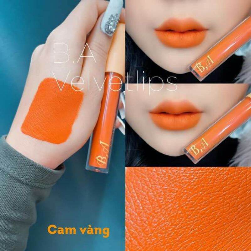 Cam Vàng_ Son Kem Lì Ba Beauty Vellvet Lips Không Chì Mềm Môi Siêu Lì