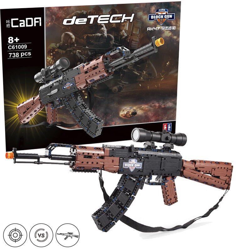 Cada C 61009 ( Xếp Hình Technic AK 47 Tỉ Lệ 1:1 738 Mảnh )