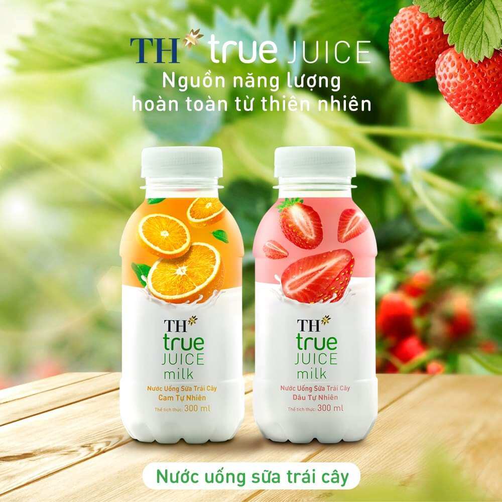 Sữa Trái cây TH true 2 vị cam dâu