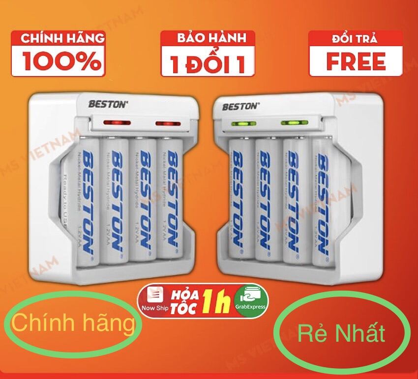 Pin sạc beston 1.2V pin tiểu với sạc Nhanh C9009 401L - Hàng chính hãng