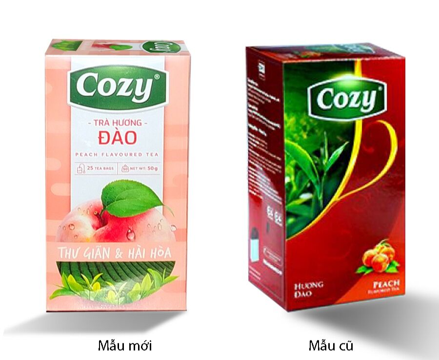 TRÀ COZY TÚI LỌC Hương Đào (túi lọc 2g/ 1 hộp 25 túi / 1 thùng 24 hộp)