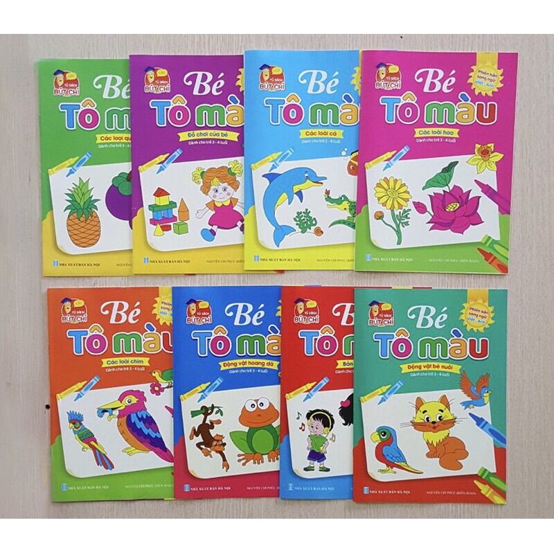 Combo túi 8 cuốn bé tô màu 3-4tuổi