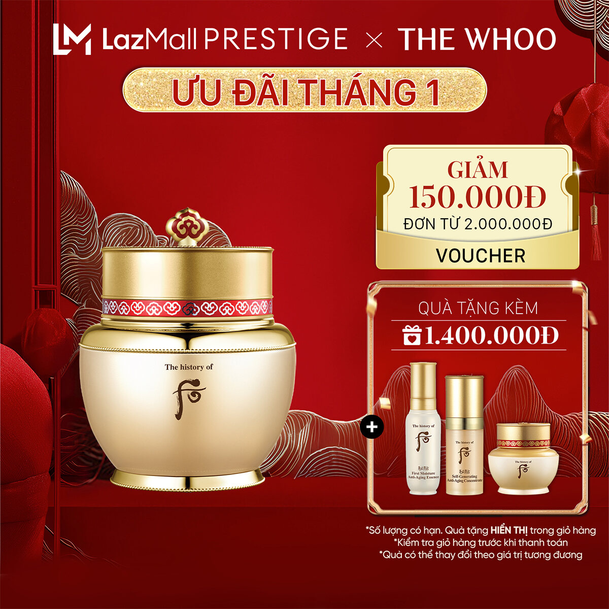 Kem dưỡng tự nhuận tái sinh da The Whoo Bichup Anti-aging Repair Cream 50ml