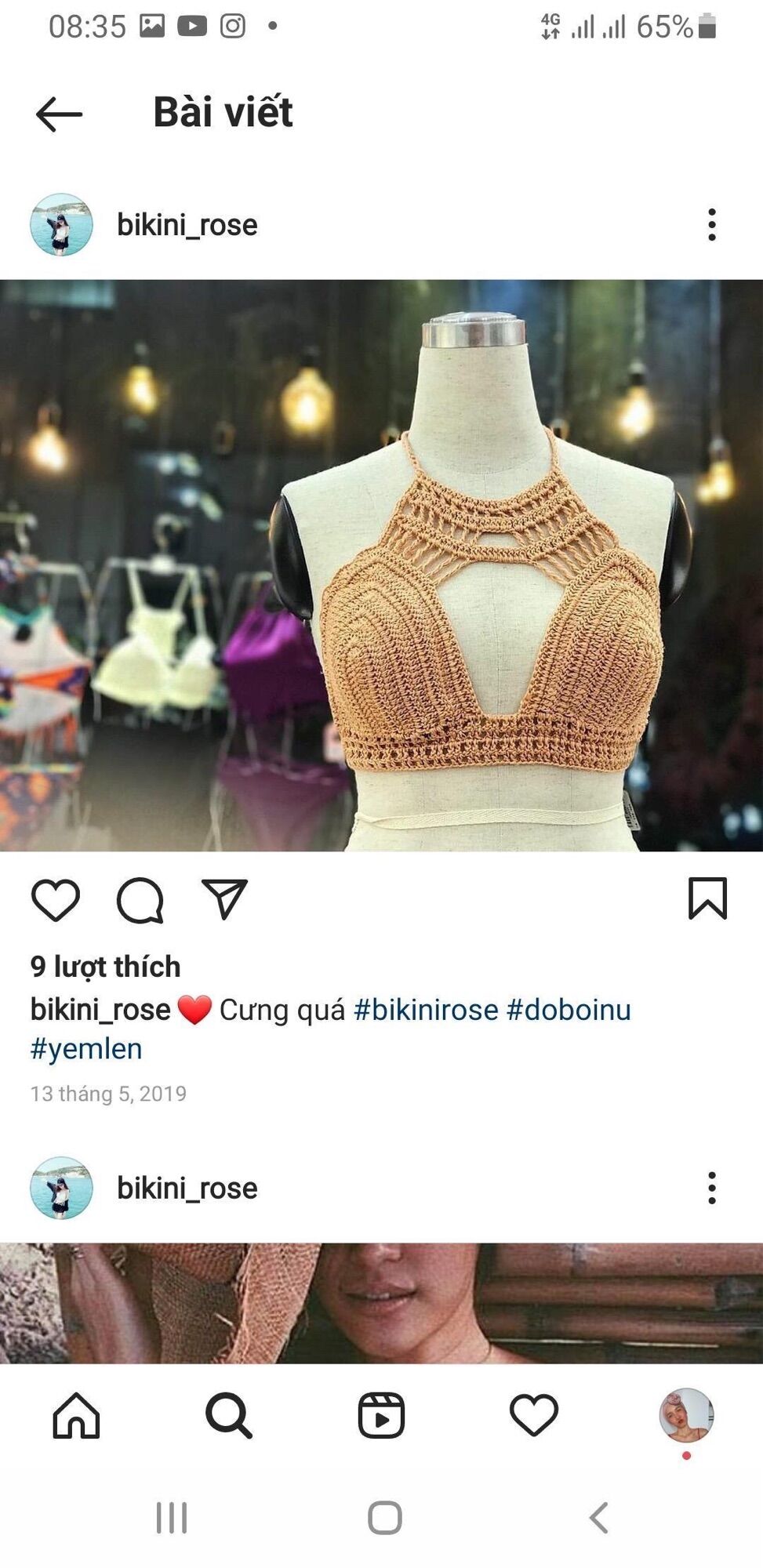 Yếm len móc theo yêu cầu