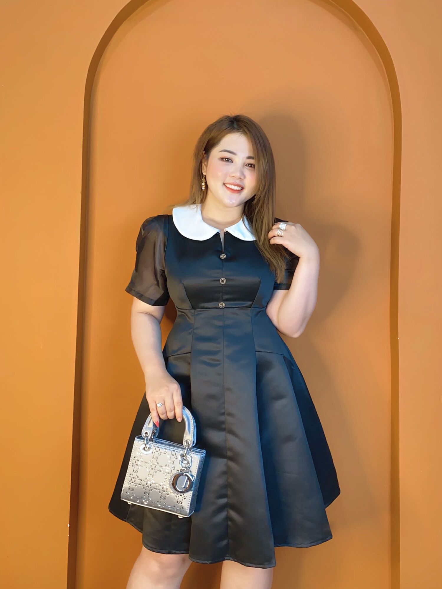 [Ảnh thật] 55-90kg Bigsize ĐẦM CỔ BÈO THIẾT KẾ