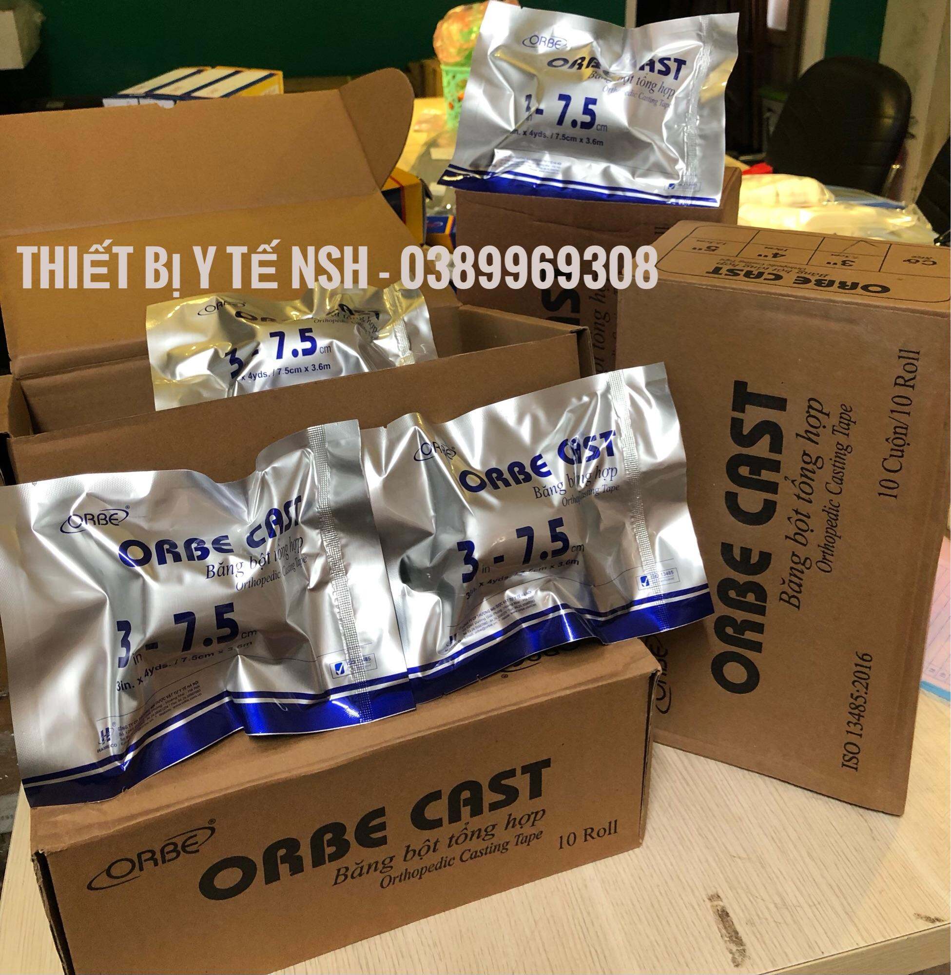 ❤ Bột bó thuỷ tinh tổng hợp ORBE CAST 3in 7.5cm x 3.6m,Băng bột bó thủy tinh cố định xương,BĂNG CHỈNH HÌNH GÃY XƯƠNG 3in ORBE CAST