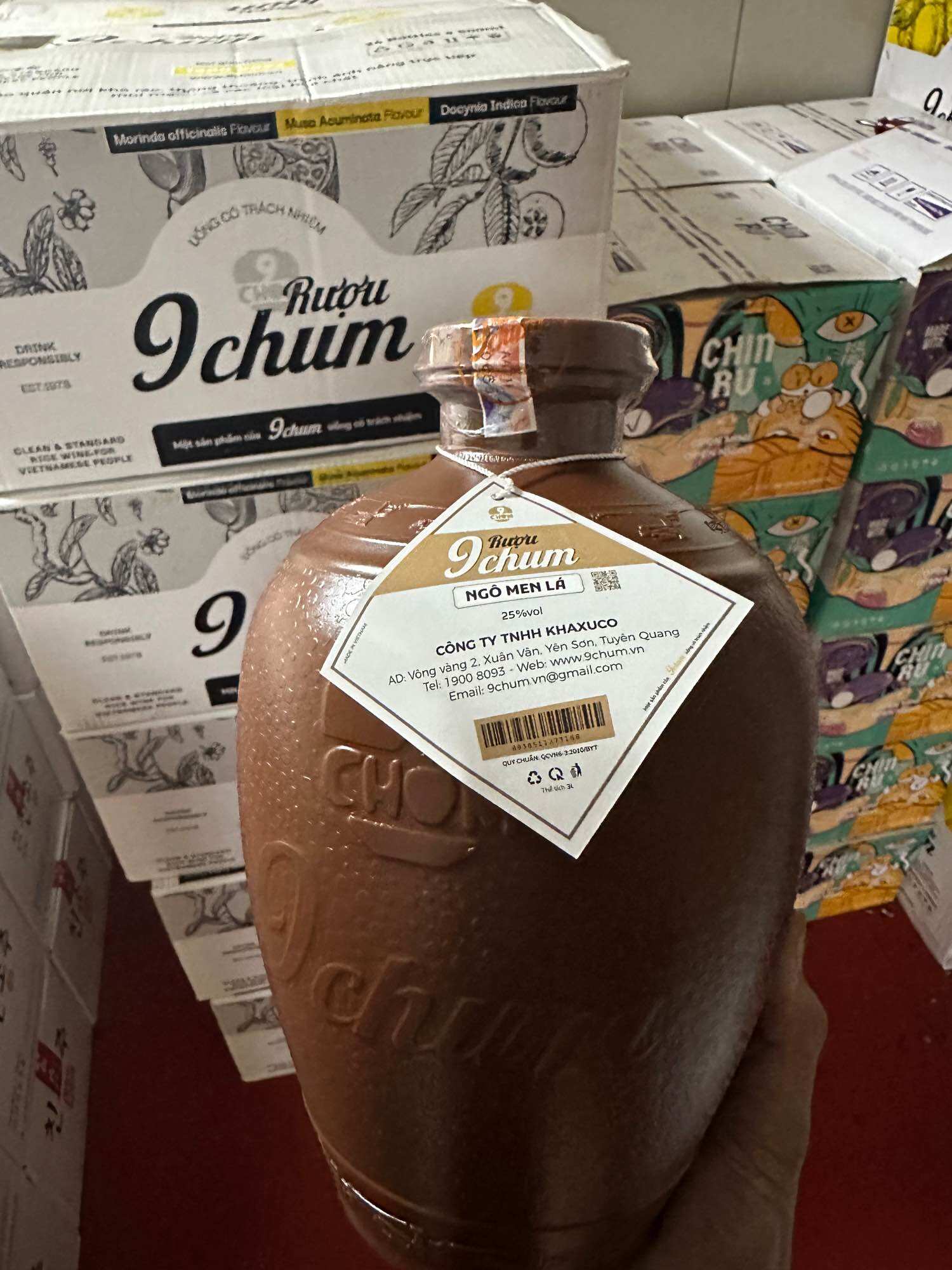 Rượu 9Chum Ngô Men Lá 3 lít