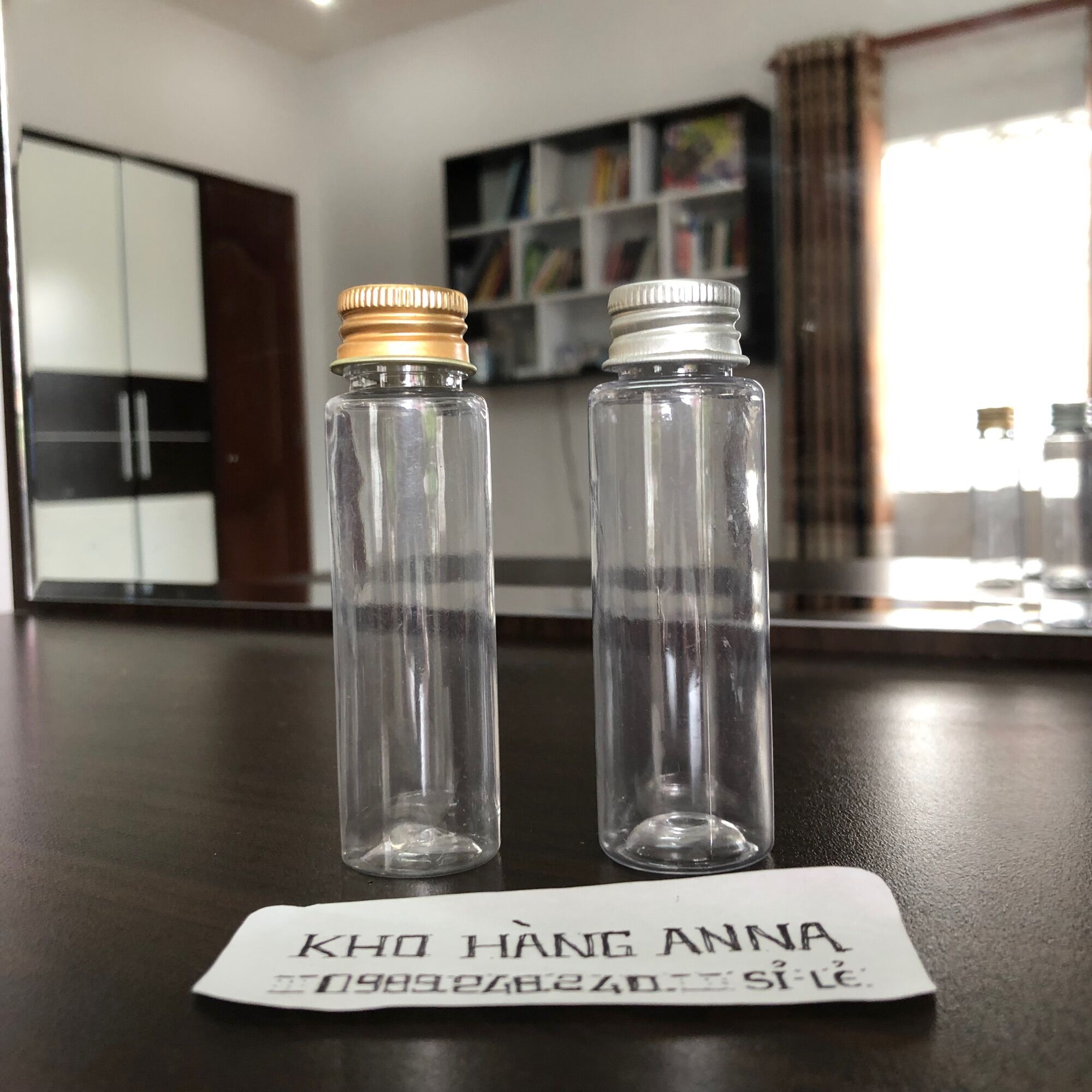 Combo 50 Chai nắp nhôm 100ml/ 50ml/ 30ml/ 10ml - Set 5 chai nhựa trong suốt nắp vặn nhôm màu vàng / màu bạc - Chai nhựa nhỏ chiết Mỹ phẩm , đựng nước rửa tay
