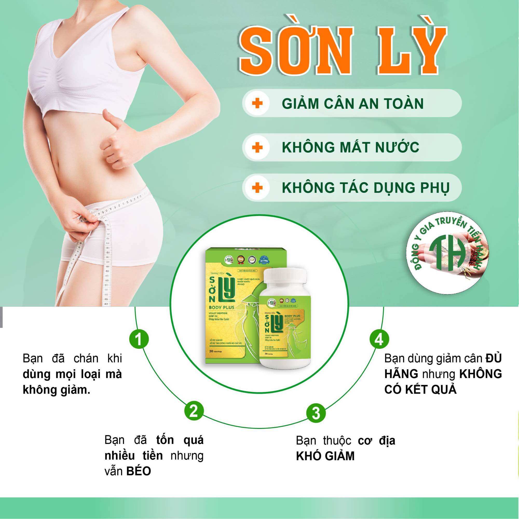 [Tặng VitC ] Thảo Mộc Giảm cân Sờn Lỳ Dành Cho Cơ Địa Chai Nhờn