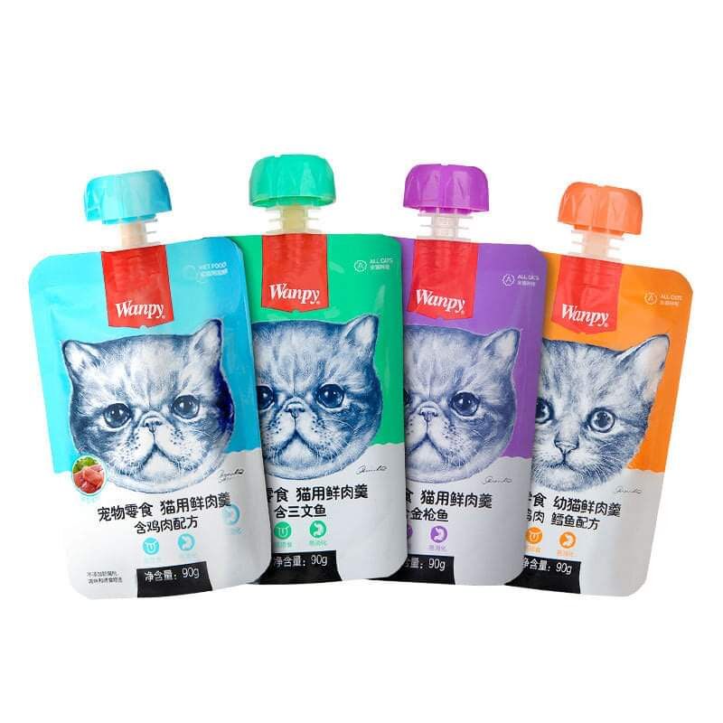 Soup thưởng cho mèo Wanpy nắp vặn gói 90gr