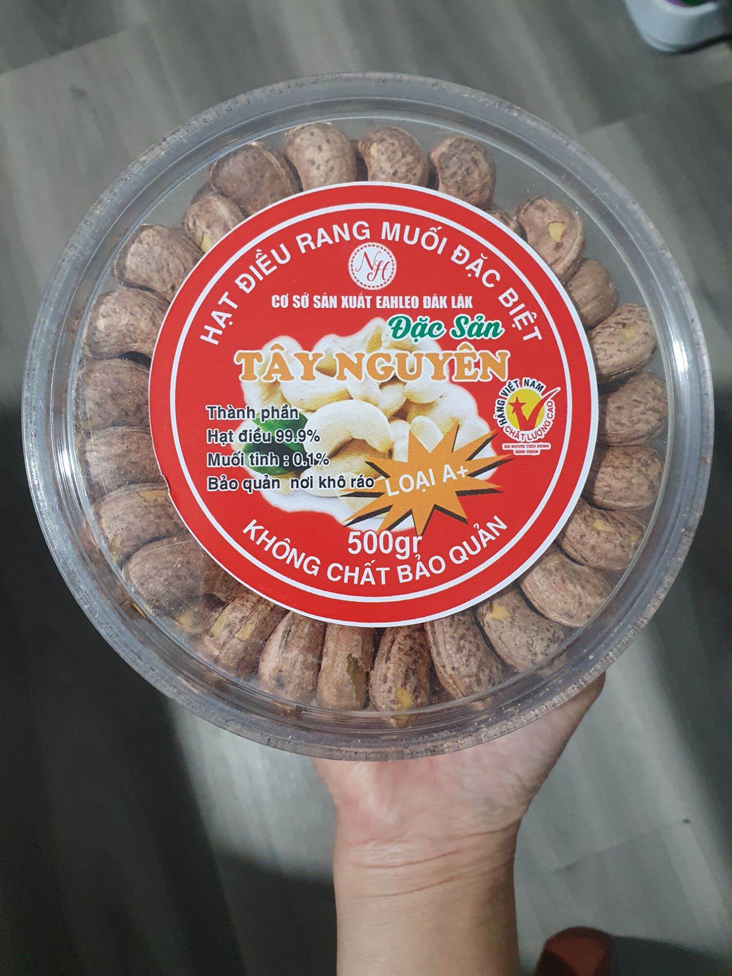 Hạt điều rang muối vỏ lụa nguyên hạt 500g loại a