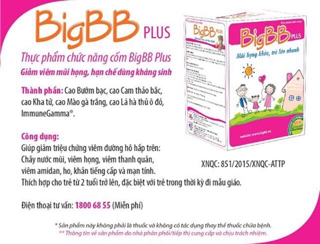 Cốm BigBB và BigBB Plus - 16 gói x 3gram
