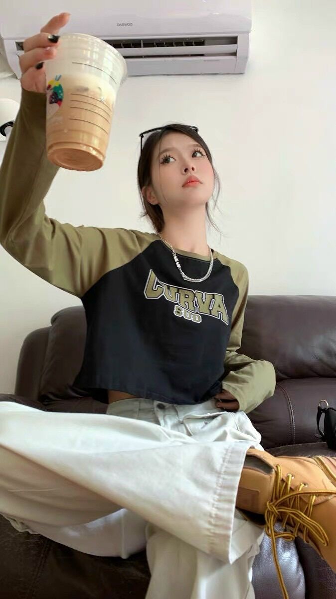 Áo croptop tay dài thun CUVA BG