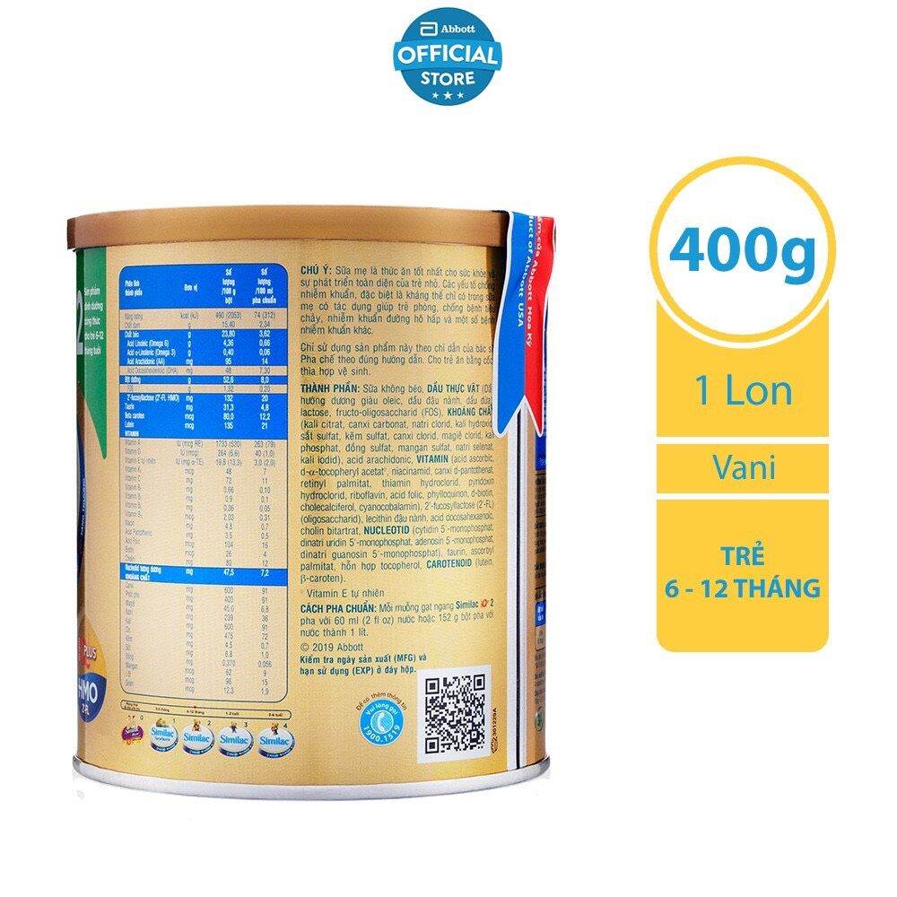 Sữa bột Similac 2 400g HMO dành cho bé 6-12 tháng
