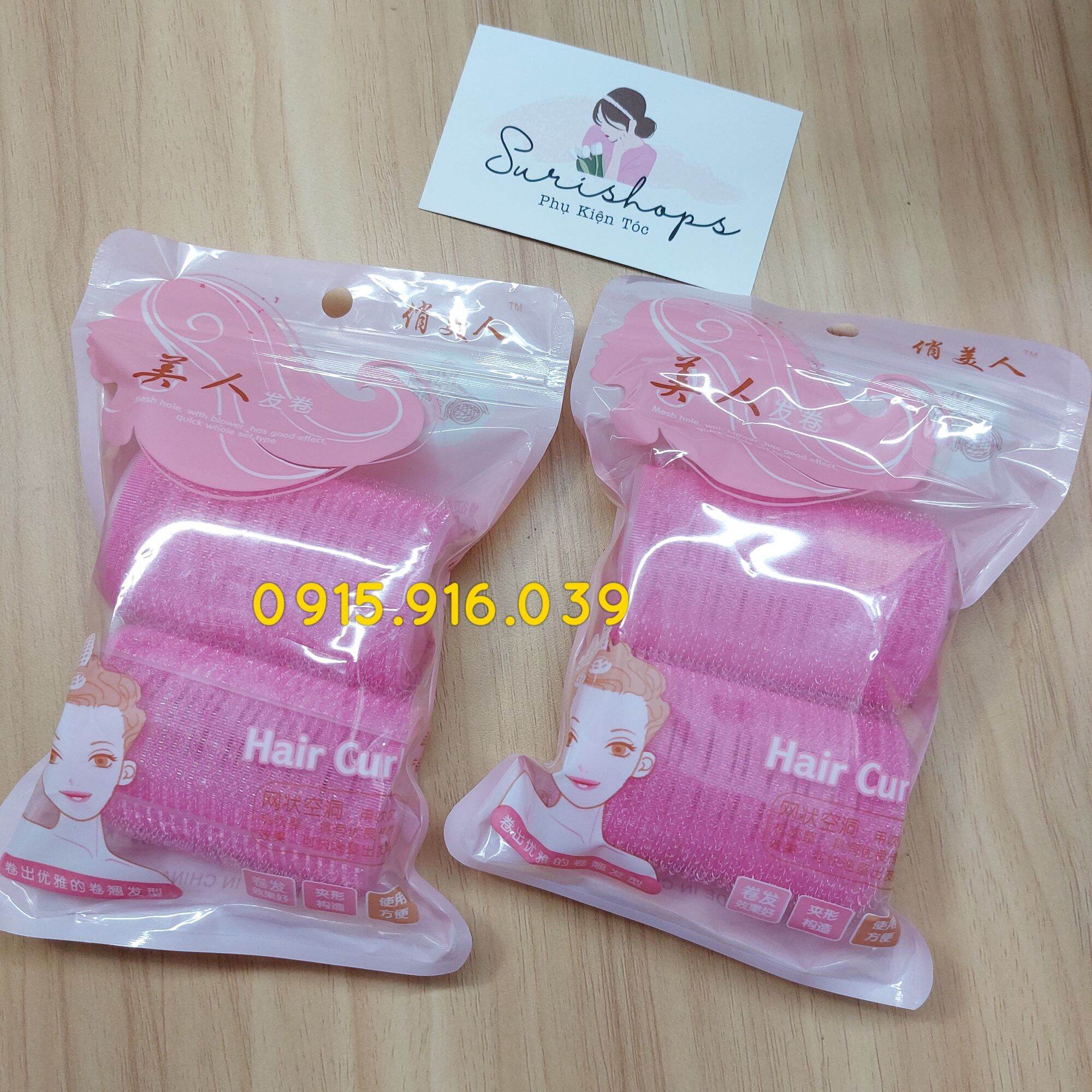 2 Lô Cuốn Tóc, Combo 2 Lô Cuốn Tóc Tự Dính 2 Lớp