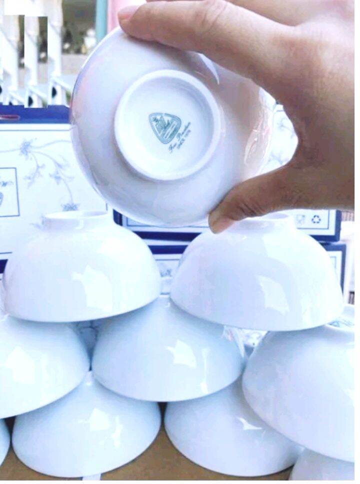 Bộ 10 chén cơm Trắng sứ  Minh .Long 1