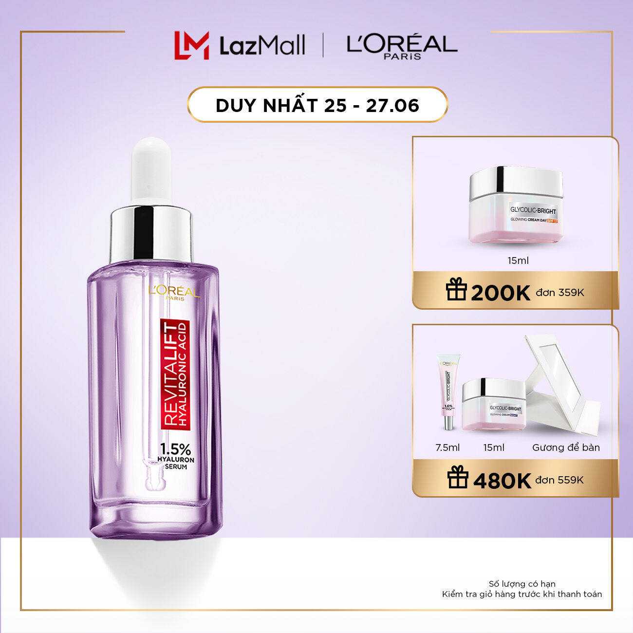 Serum dưỡng cấp ẩm tức thì căng mướt da Revitalift 1.5% Hyaluronic Acid Serum 30ml