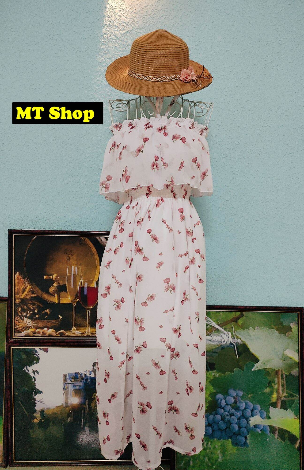 Đầm maxi trễ vai