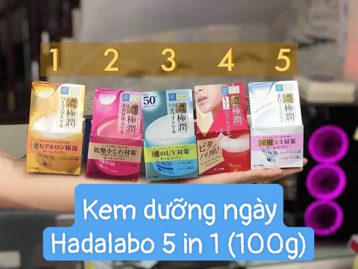 Kem dưỡng ngày Hadalabo 5 in 1 hộp 100g (đủ màu xanh, đỏ, vàng, trắng, hồng) Nội địa Nhật chính hãng thumbnail