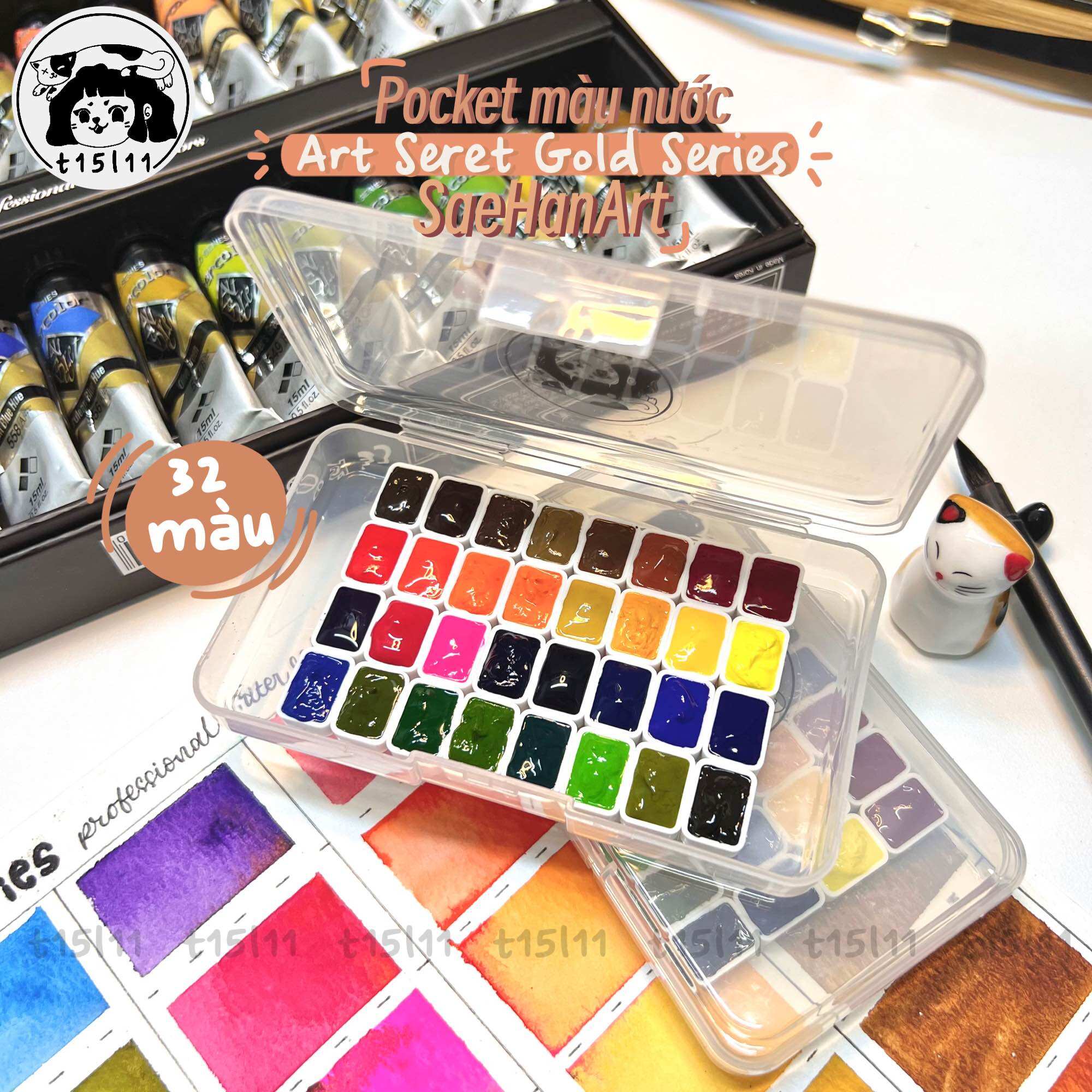 Màu nước Art Secret 32 màu hạng hoạ sĩ pocket