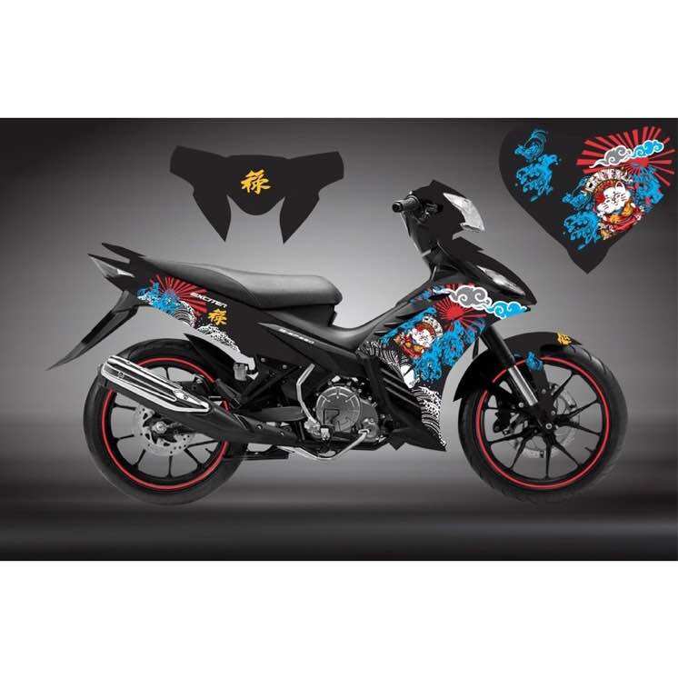 Tem trum exciter 135 den xanh,team decal ex135 meo than tai