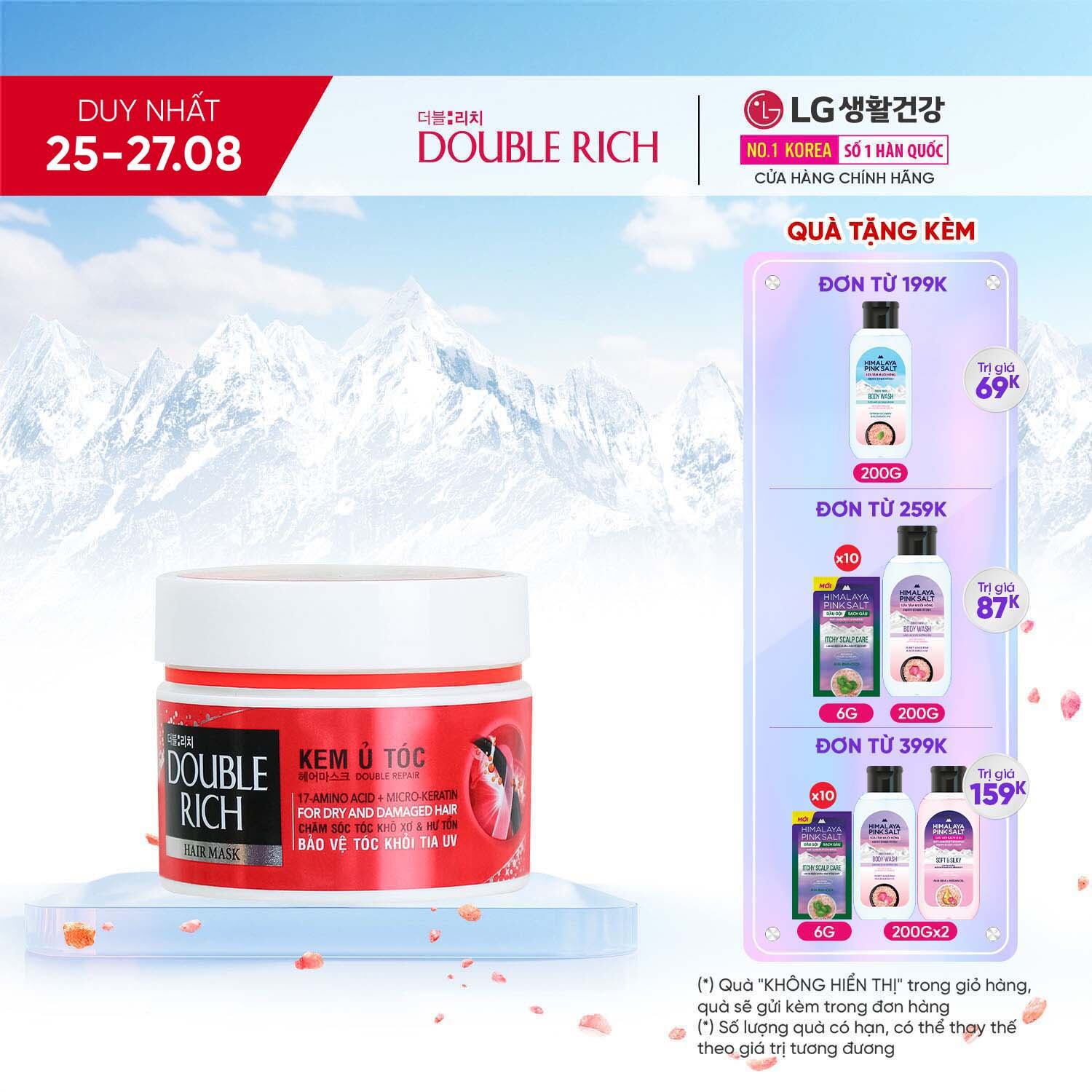 Kem ủ tóc Double Rich phục hồi tóc hư tổn 150ml